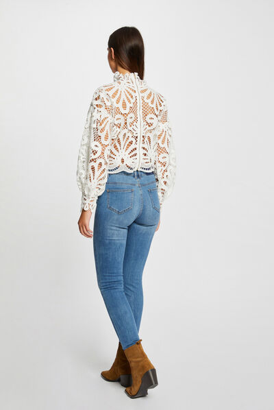 Skinny jeans with sequins details stone denim ladies'
