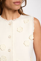 Fitted cardigan with round neck ivory women