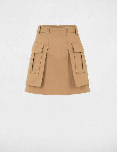 Mini skirt with side pockets beige women