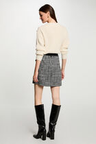 Jumper round neck and buttons ivory women
