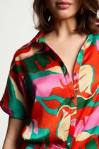 Chemise manches courtes multicolore femme