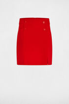 Mini skirt with buttons red women