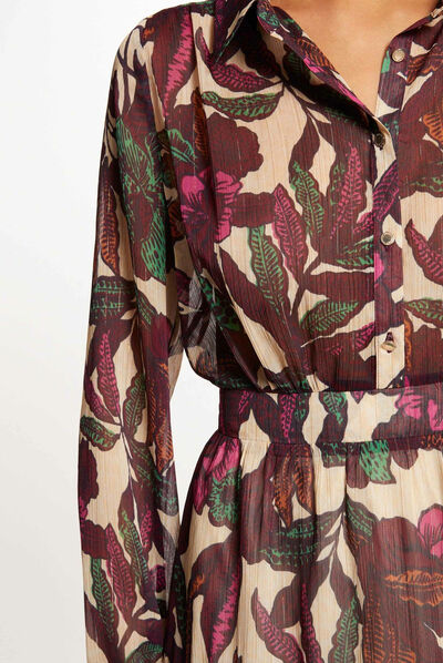 A-line dress with vegetal print multico ladies'