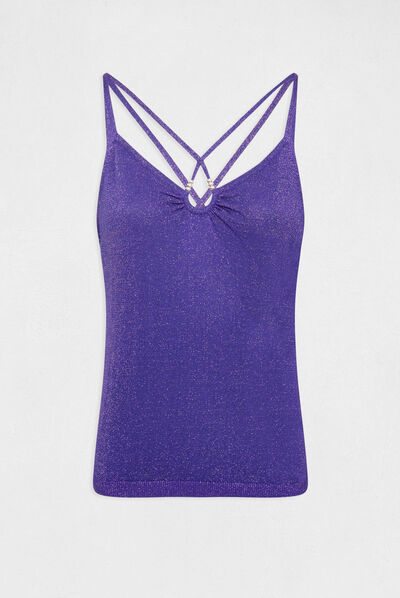 Jumper vest top thin straps dark purple ladies'