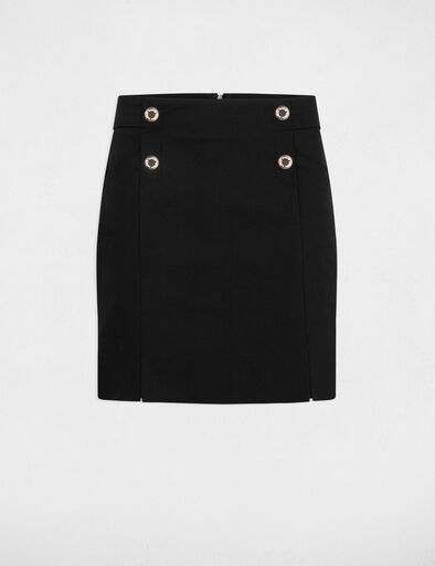 jupe courte a boutons noir femme Jupe courte à boutons noir femme
