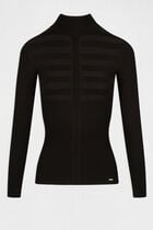 Pull col roulé ajusté noir femme