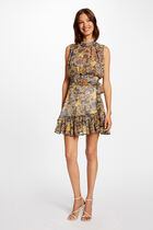 A-line skirt with vegetal print multicolored women