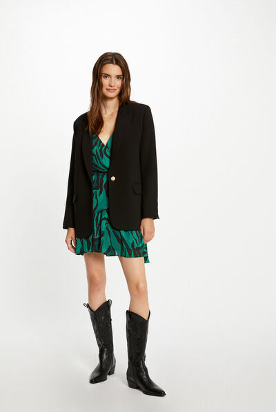 Oversize blazer black ladies'