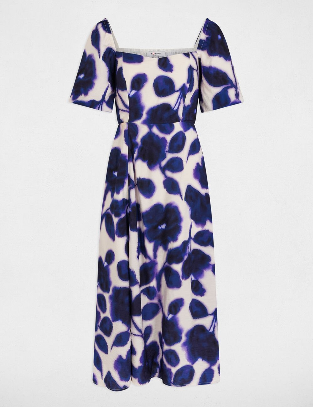 Robe longue droite imprimée multicolore femme