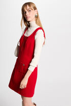 Mini zipped pinafore dress red women