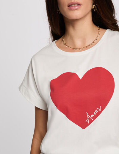 Straight t-shirt with text white women