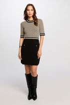 Robe tricot courte ajustée sable femme