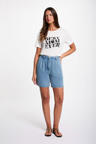 Round neck short-sleeve t-shirt white women