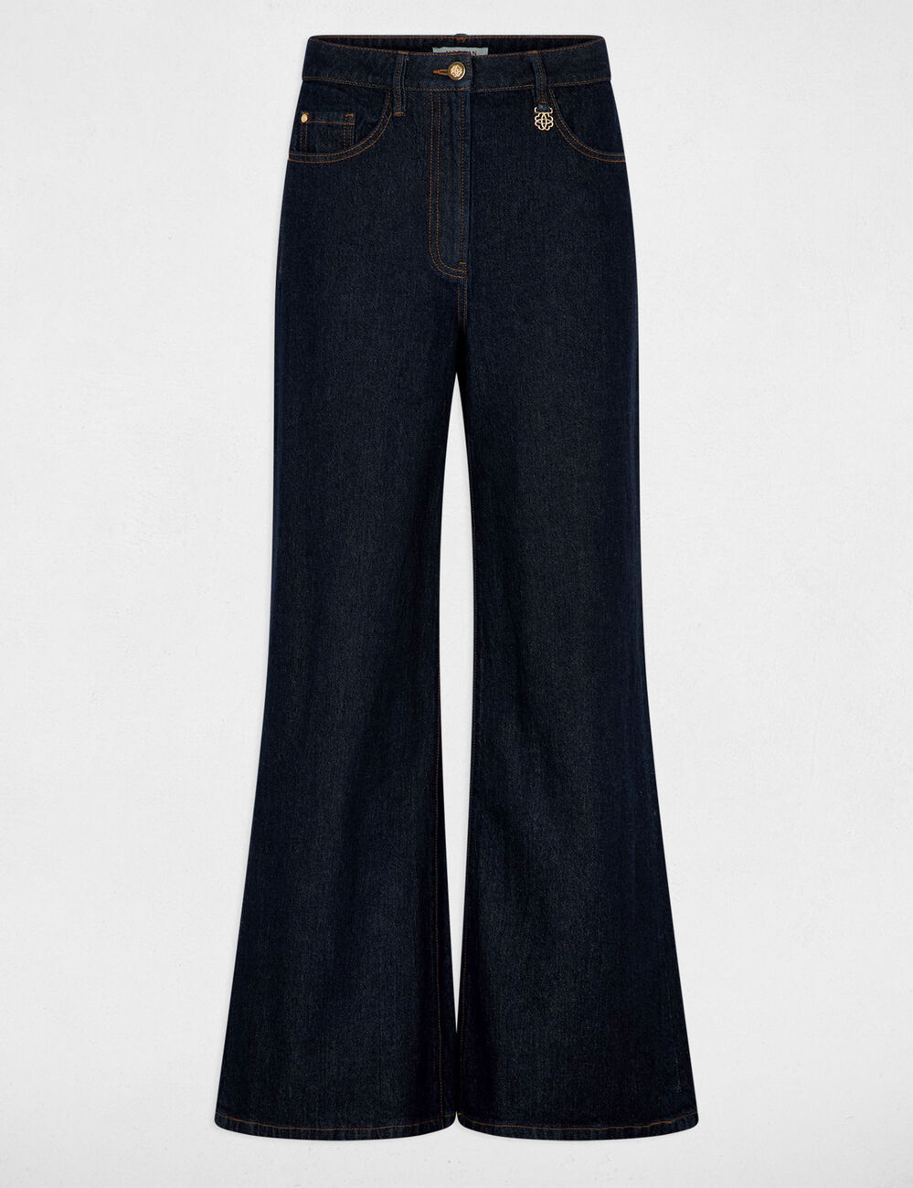 High-waisted wide-leg jeans blue women