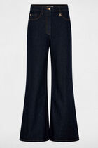 High-waisted wide-leg jeans blue women