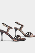 Printed sandals with heels multicolor women