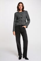 Tweed jacket with round neck multicolor women