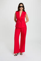Fitted sleeveless jacket red women
