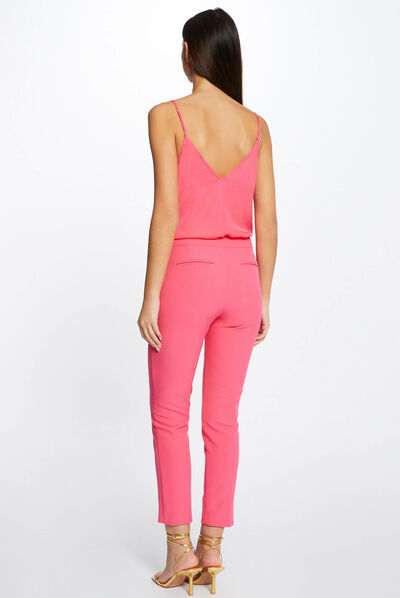 Blouse with thin straps and lace pink ladies'
