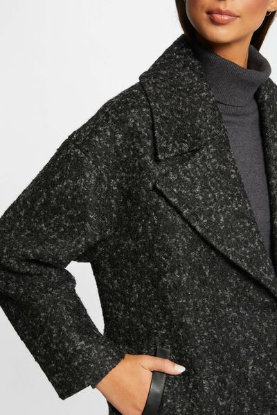 Long oversize coat anthracite grey ladies'