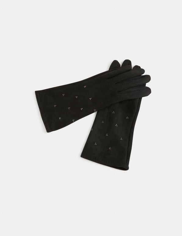 gants avec strass noir femme Gants avec strass noir femme