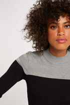 Long-sleeved jumper with high neck mid-grey women