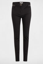 Slim trousers with wet effect black women