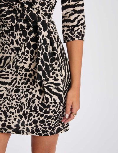Fitted dress with long sleeves multicolor women