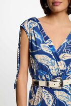 Robe longue droite imprimée multicolore femme