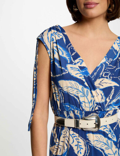 Printed maxi straight dress multicolor women