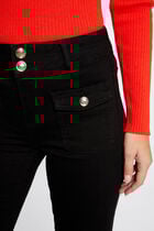 Bootcut jeans with flap pockets black women