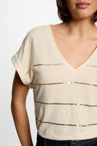 Short-sleeved t-shirt cream women