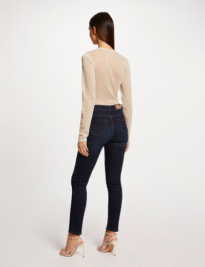 Long-sleeved t-shirt with shirring ivory women