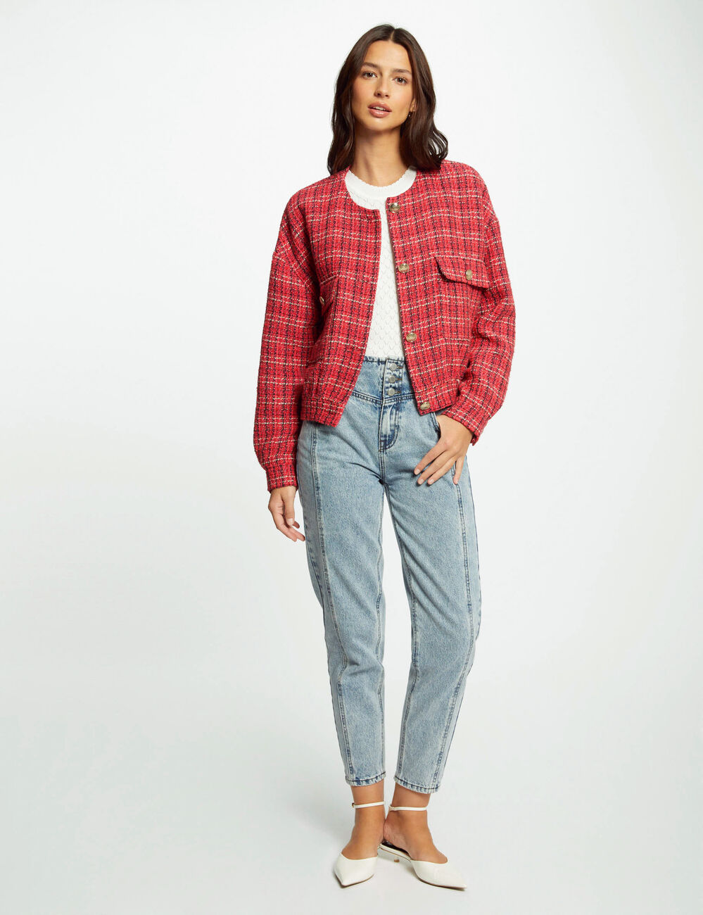 Short tweed jacket multicolored women