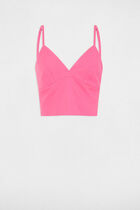 Crop top thin straps pink women