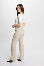 Jumper V-neck short sleeves ecru women