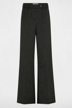 Striped wide leg trousers anthracite grey women