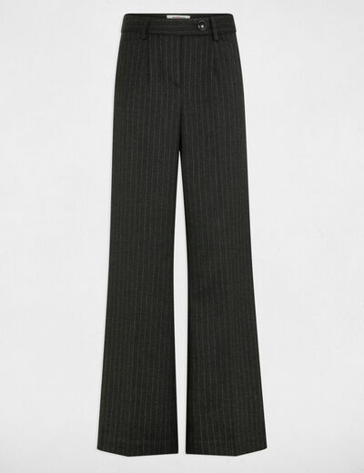 Striped wide leg trousers anthracite grey women
