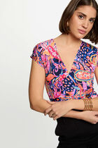 T-shirt manches courtes multicolore femme