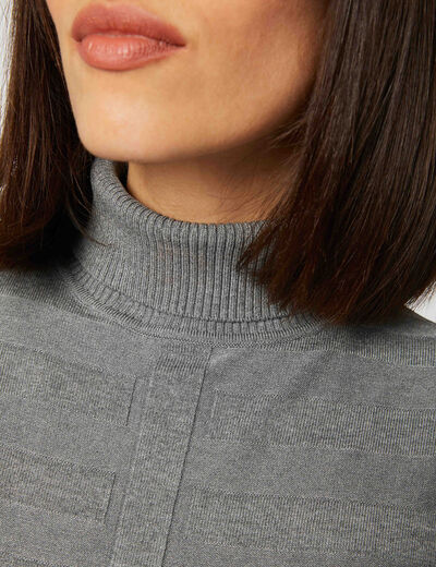 Long-sleeved jumper turtleneck anthracite grey women