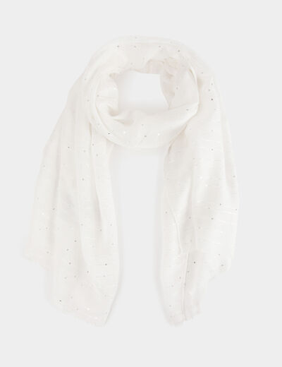 Scarf with sequins white ladies'