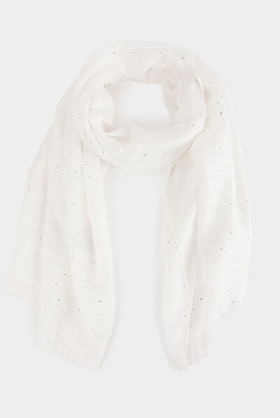 Scarf with sequins white ladies'