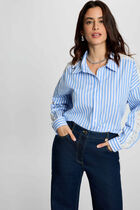 Striped long-sleeved shirt multicolor women