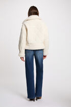 Fitted short puffer jacket ivory women