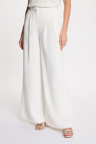 Flowy wide-leg trousers white women