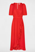 Maxi wrap dress dark orange women