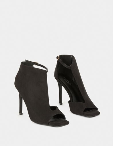 Sandales à talons demi-ouvertes noir femme