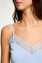 Vest top in lace sky blue women