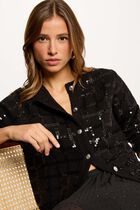 veste ajustee a sequins noir femme black women