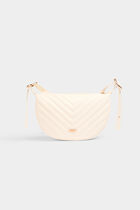 Quilted half moon bag white women